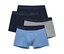 2x dunkelblau, 1x rauchblau, 1x grau meliert