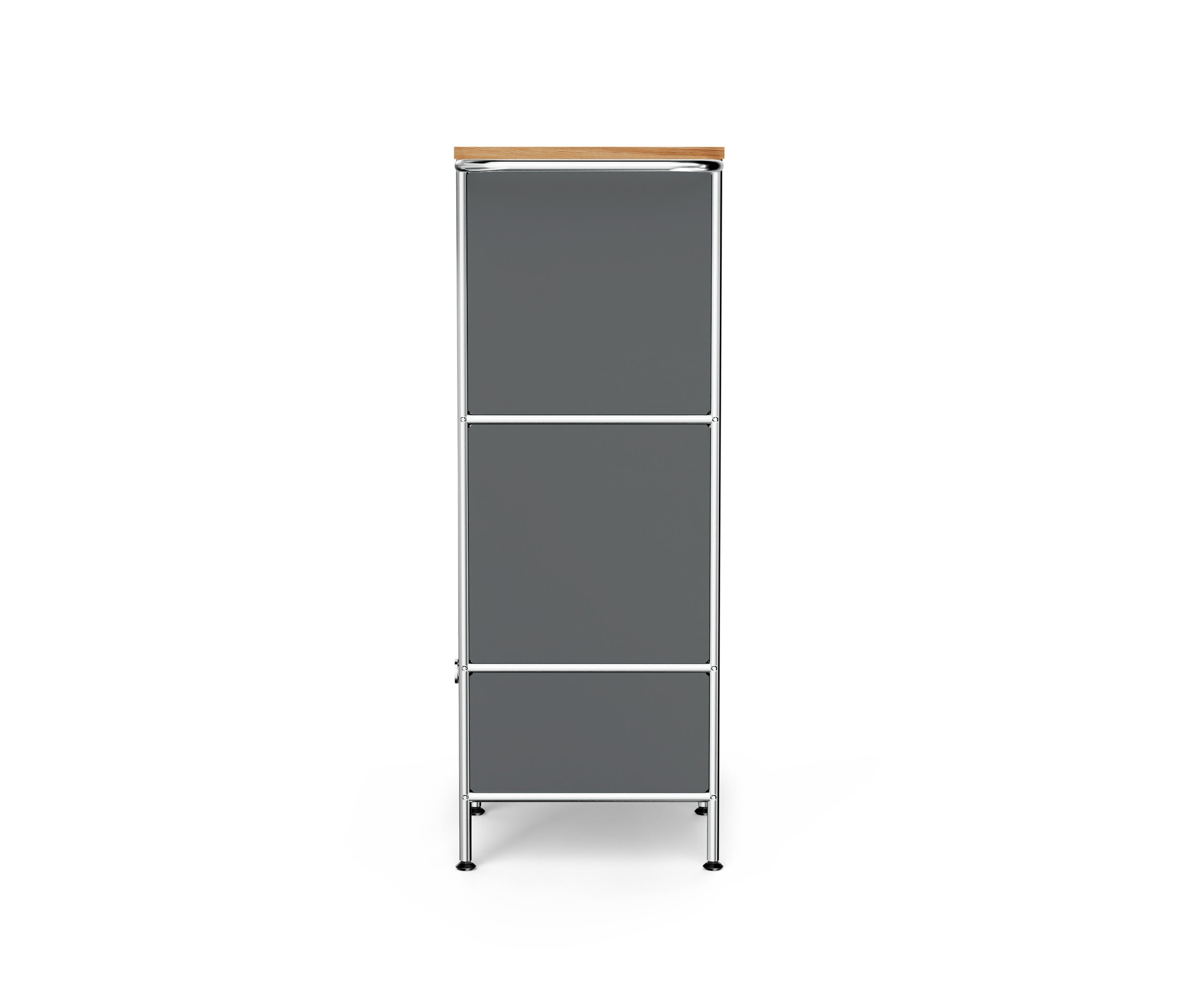 Thumbnail - Tchibo - Sideboard Metall »Cn3« mit Holzplatte - 127x42x111cm - chrom - Stahl / Aluminium / Kunststoff