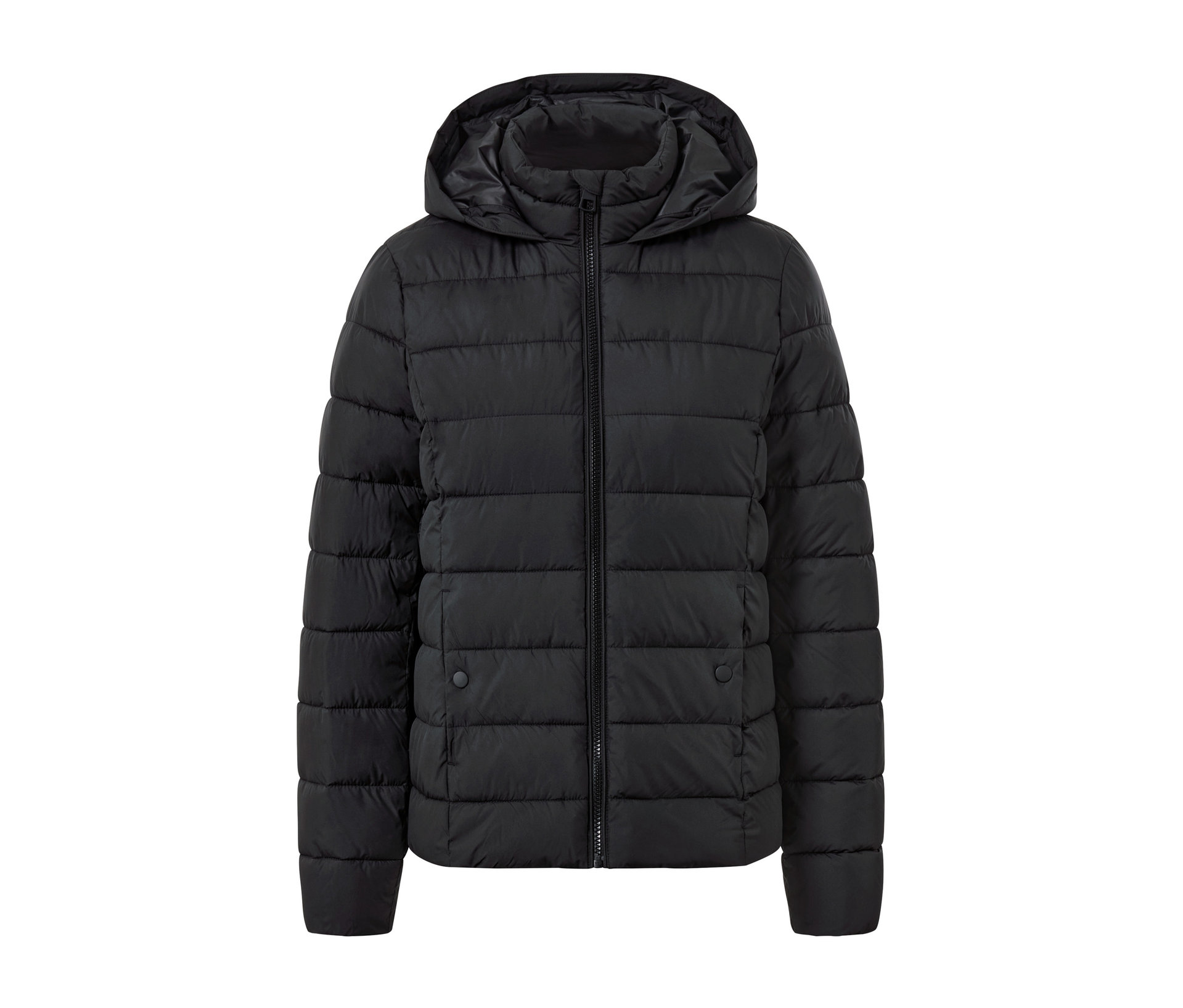 Steppjacke mit Kapuze - Damen - Gr. 44 - schwarz - schwarz