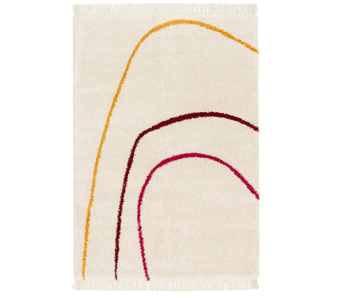 Beiger Teppich »Mirage«, Symbolic Lines mit abstrakten bunten Linien.