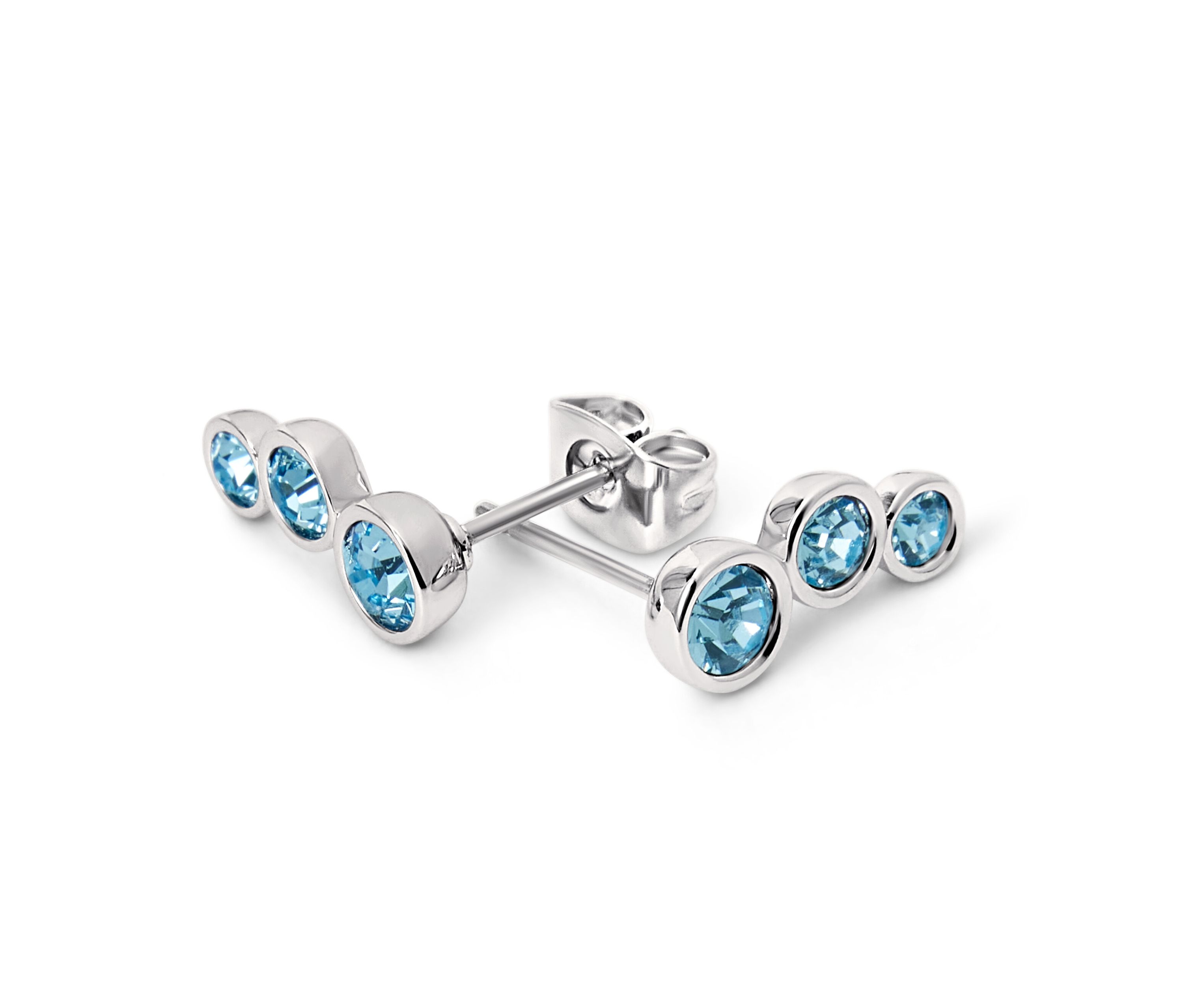 Tchibo - Ohrstecker aquamarinfarben - silber