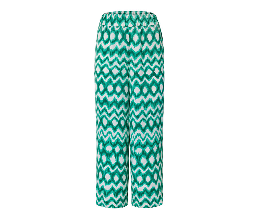 Bedruckte Satinhose mit elastischem Bund und weitem Bein.