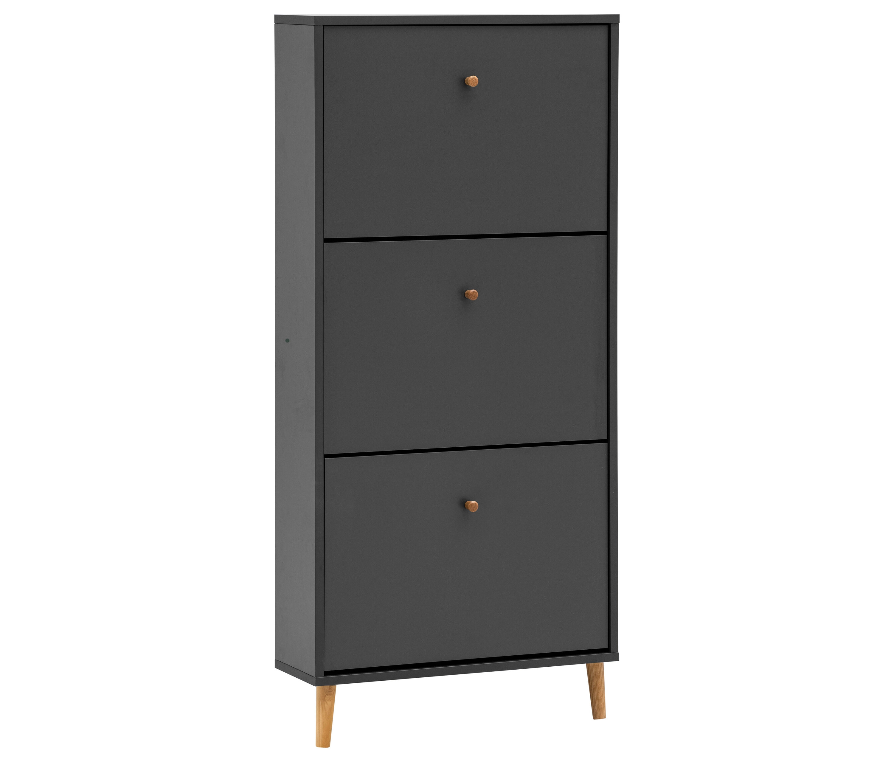 Tchibo - Schuhschrank »Bjarne« - 59,8x19,5x131cm - anthrazit - Holz / Eichenholz / Metall