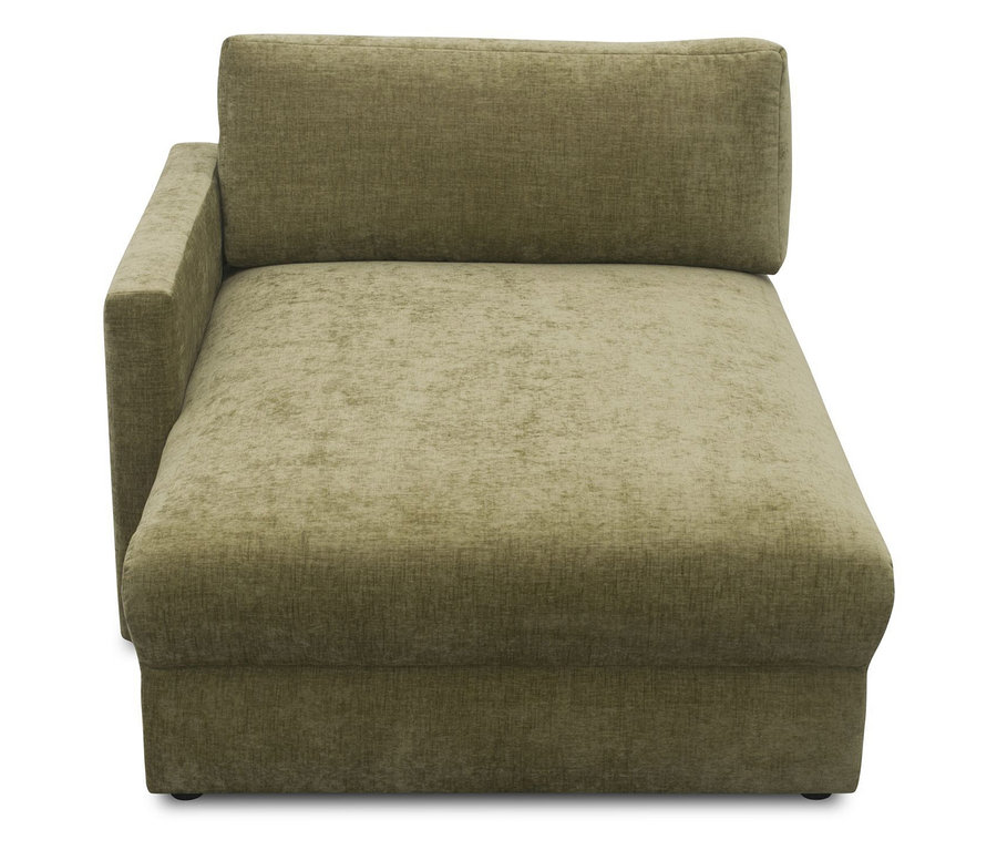 DOMO Longchair, linksbündig, olivfarben.