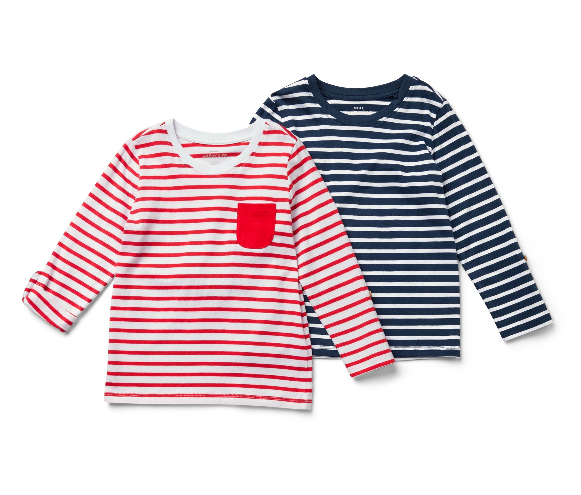 Tchibo - 2 Kinder-Langarmshirts - Gr. 98/104 - weiß