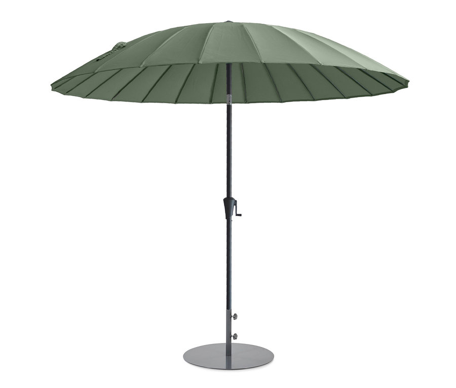 Ein grüner Leco Shanghai Sonnenschirm mit einem Durchmesser von 270 cm.