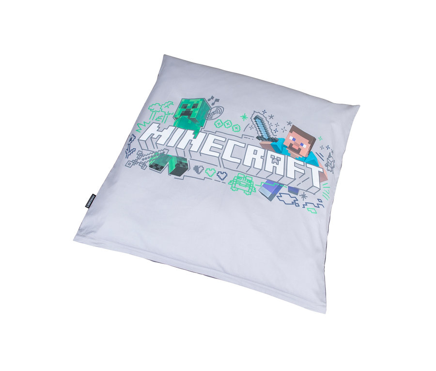 Ein Kissen mit Minecraft-Motiv.