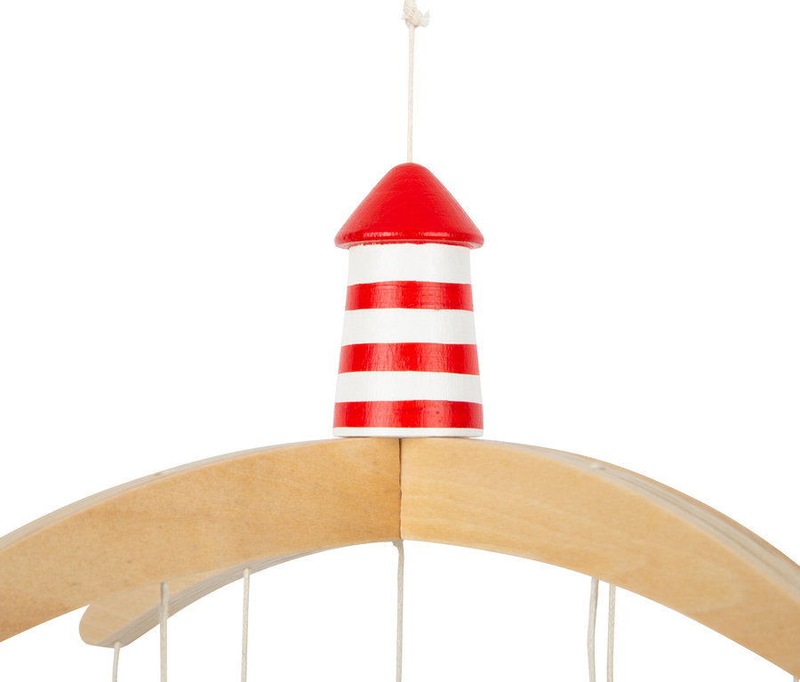 small foot Mobile mit Halterung "Seaside" mit Leuchtturm-Motiv.