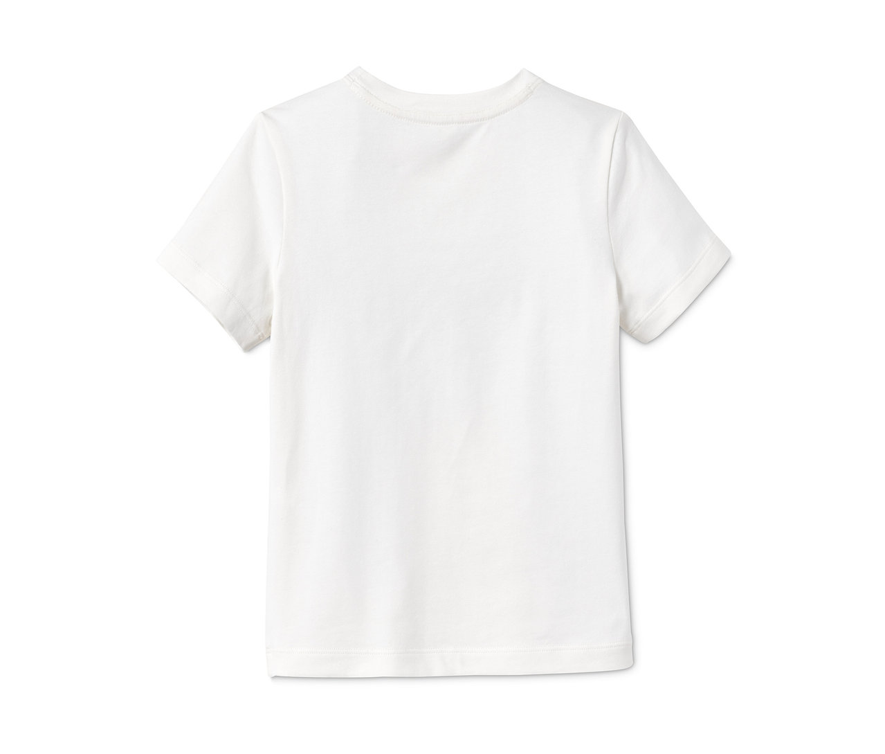 Rückansicht eines einzelnen Baumwoll-T-Shirts aus einem 2er-Set.