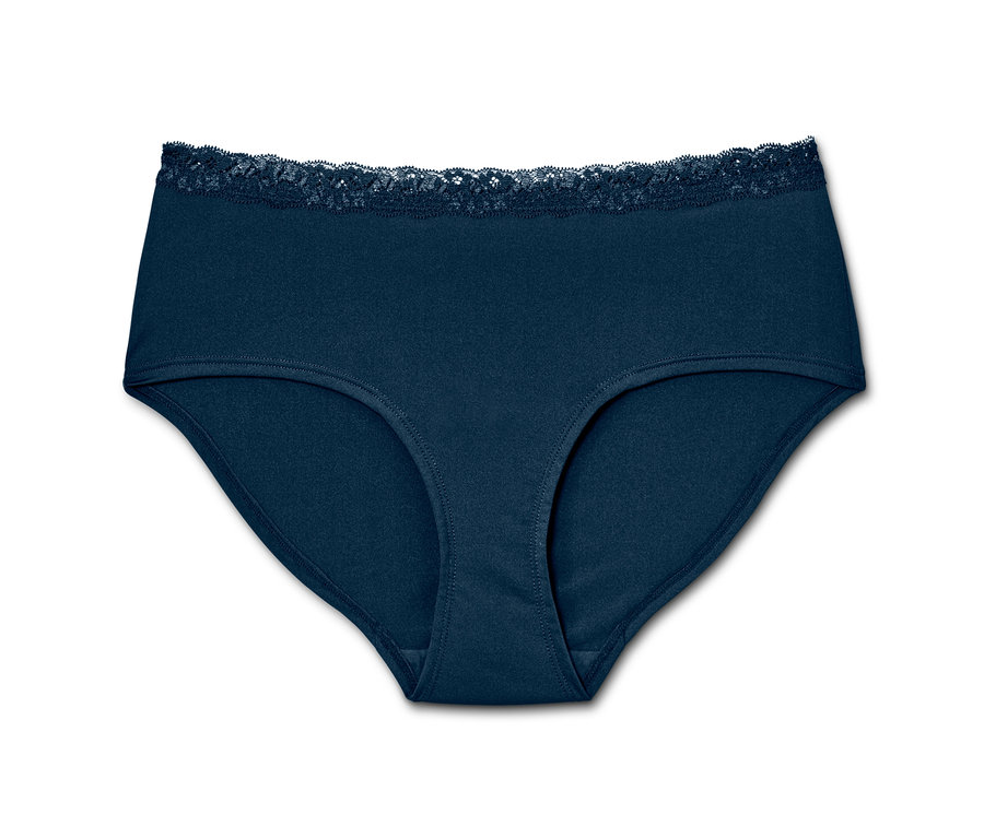 Ein marineblauer Slip mit Spitze, 5 Pantys.