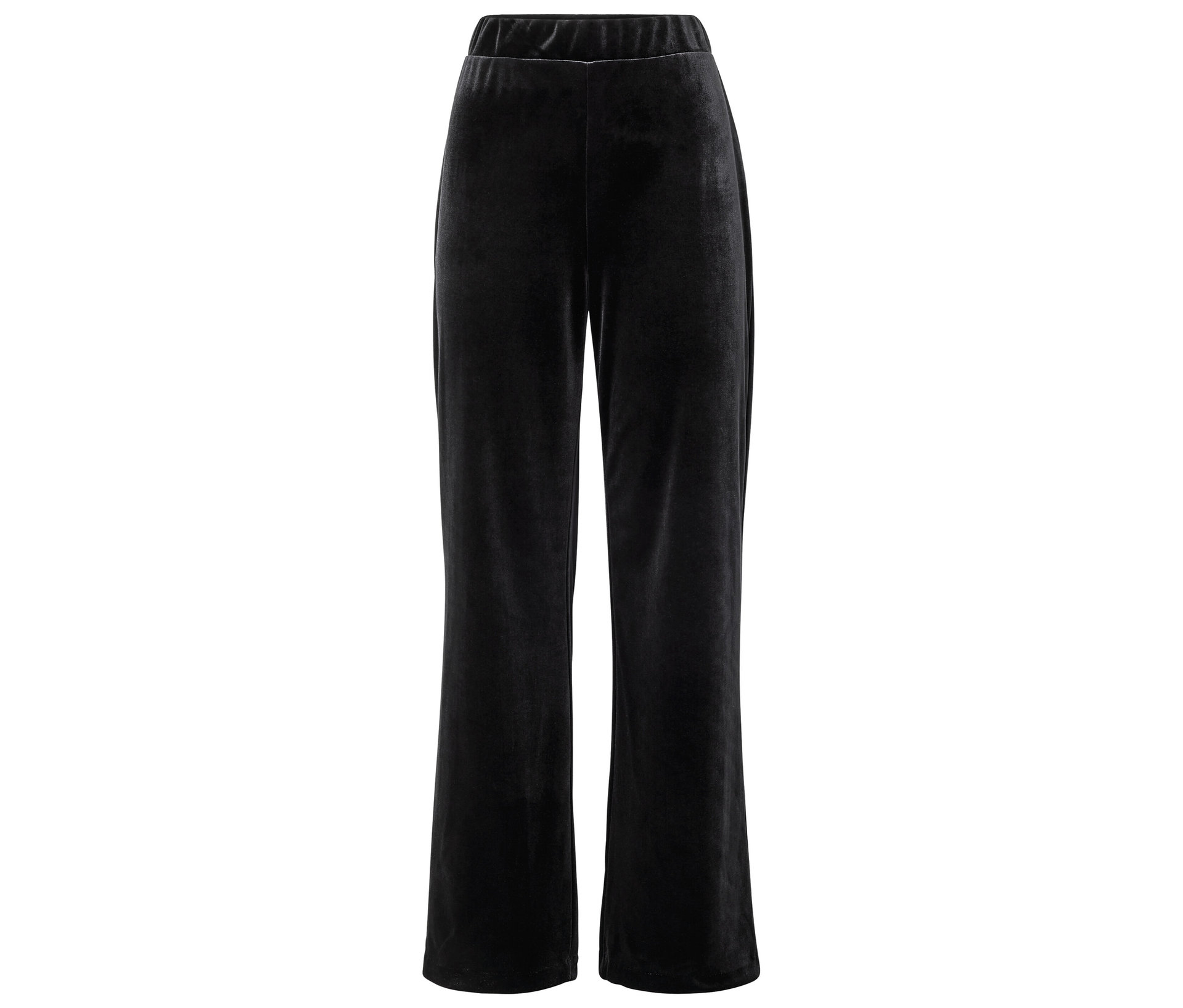 Samt-Palazzohose - Damen - Gr. XXL - schwarz - schwarz