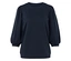 Ein marineblaues Sweatshirt mit Dreiviertel-Puffärmeln.