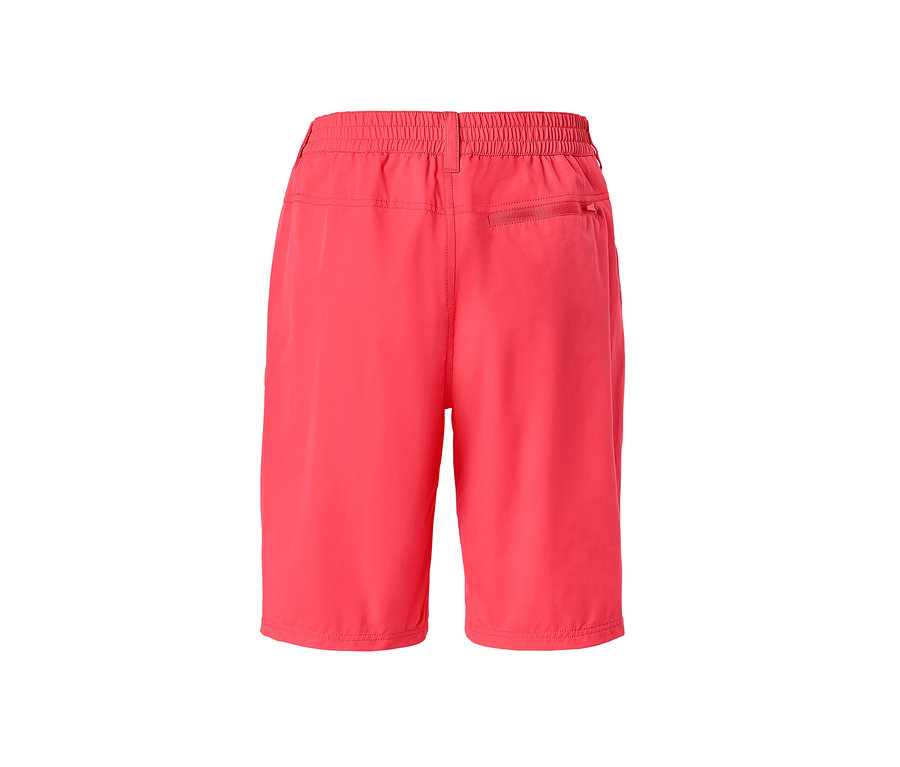 Pinke Softshell-Funktionsshorts von hinten.
