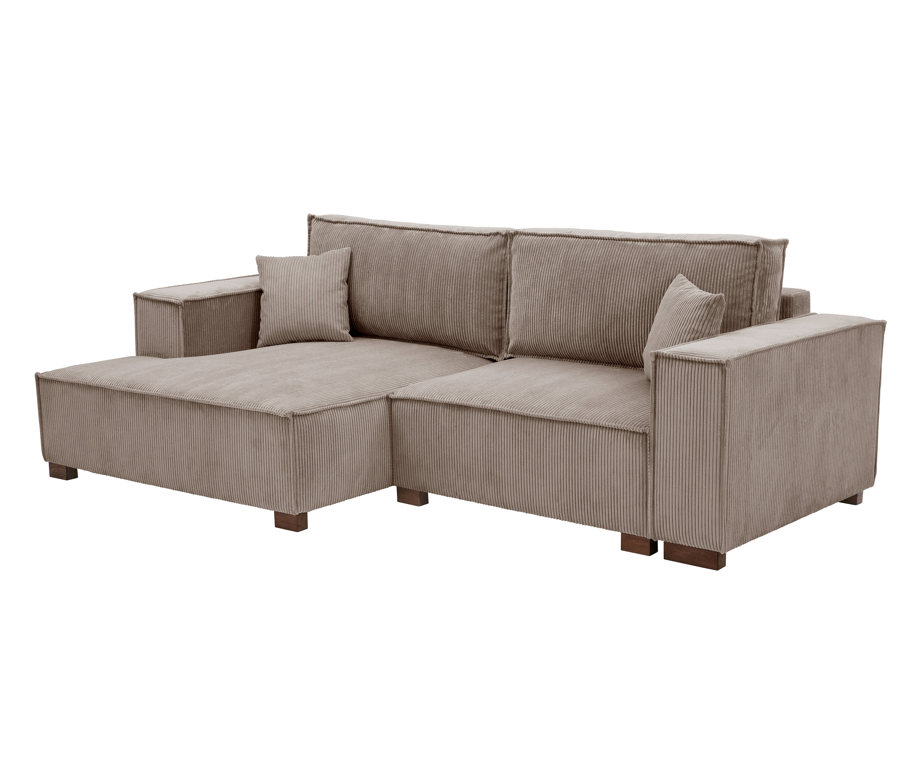 Tchibo - Sofa 2-Sitzer mit Auszugsbett rechts - 253x150x87cm - braun - Polyester / Holz / Schaumstoff