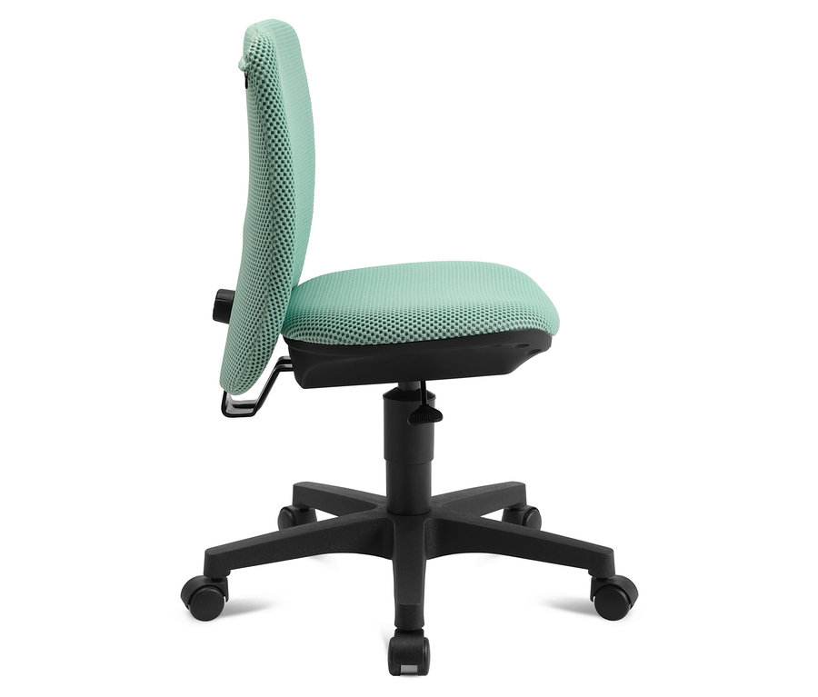Der Topstar Sitness »Home S'cool« Bürostuhl in Schwarz und Mintgrün steht auf einem weißen Hintergrund.