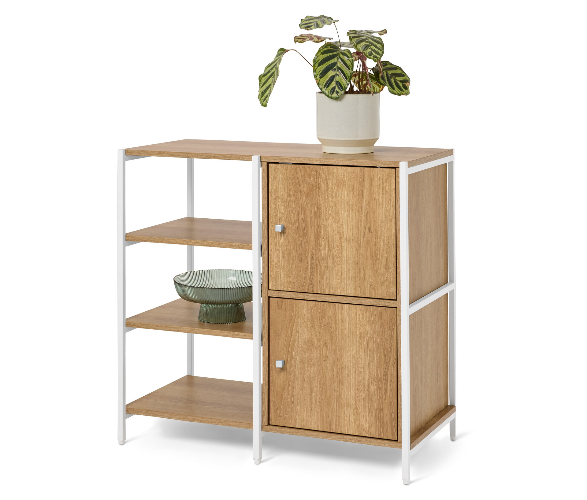 Tchibo - Kommode »Grade« mit offenen Fächern und 2 Türen - 80,3x40x76,8cm - silber -