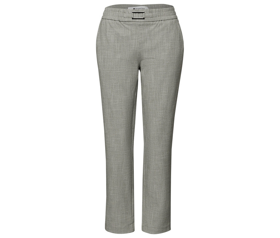Graue Street One Joggpants mit Gürtelschlaufen und Schnalle.