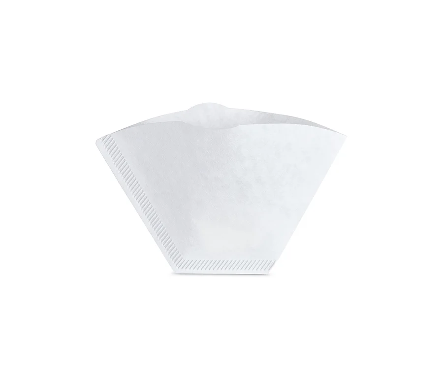 Ein einzelner, weißer Kaffeefilter Gr. 101.