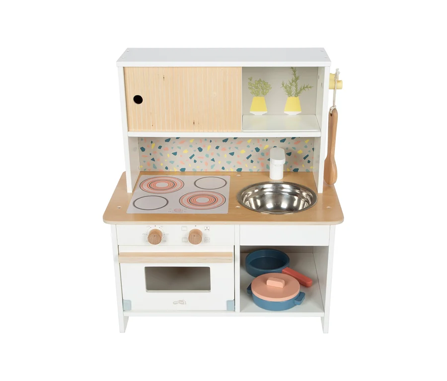 small foot Kinderküche »Terrazzo« mit Spüle, Herdplatten und Zubehör.