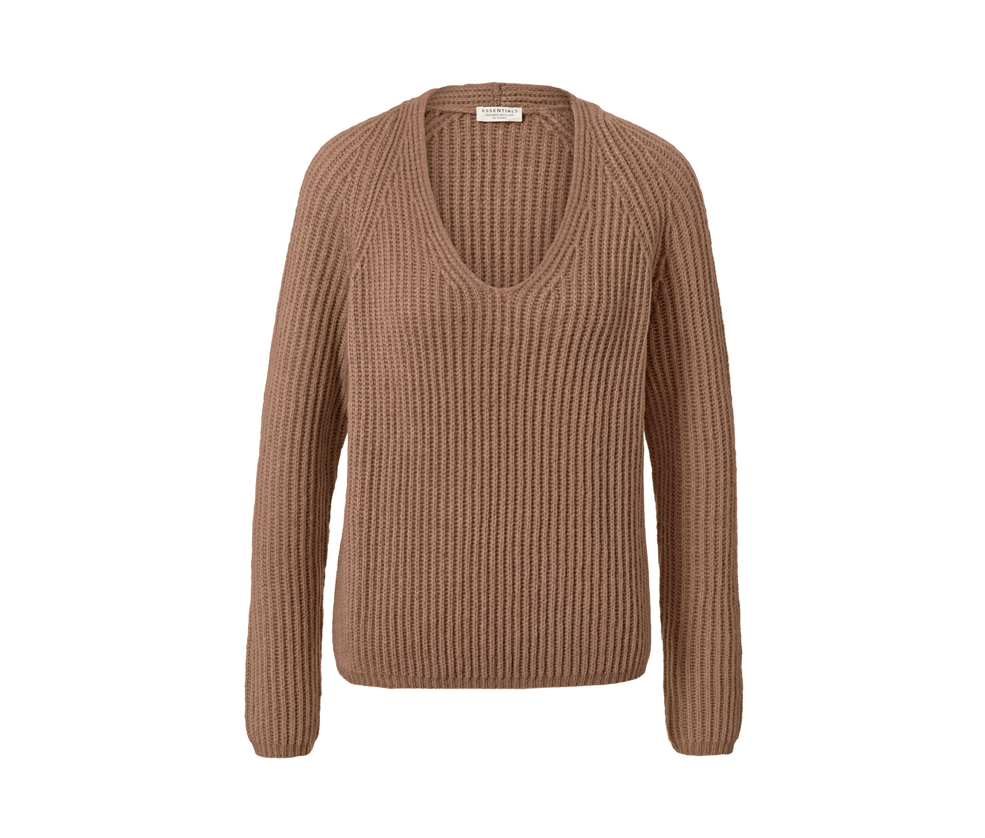 Grobstrick-Pullover mit Wolle - Damen - Gr. M - beige - beige