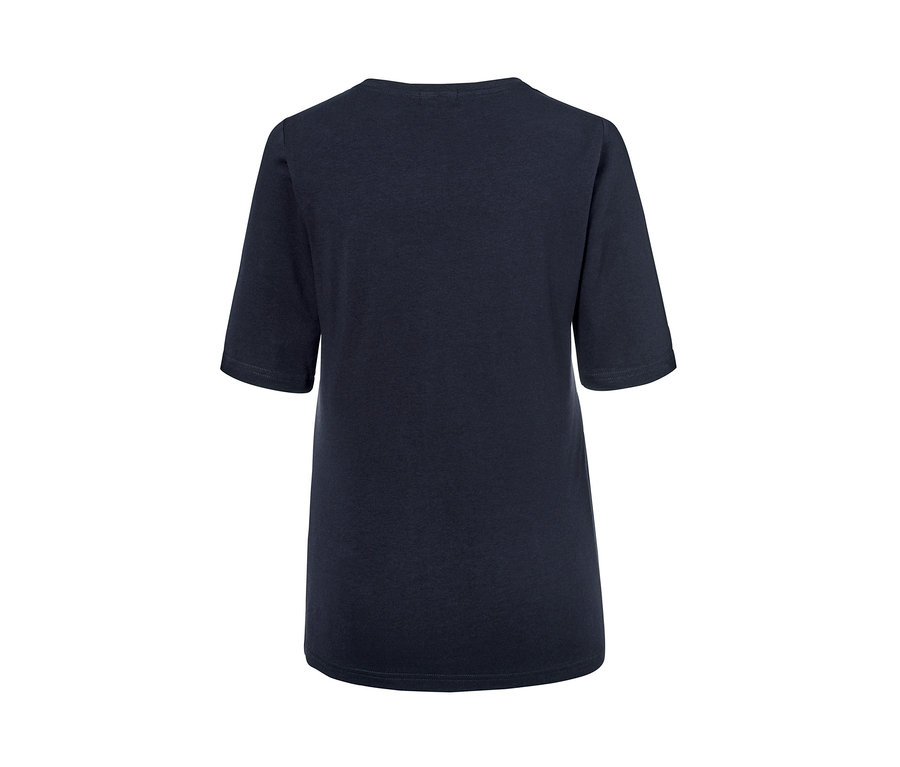 Dunkelblaues T-Shirt aus Bio-Baumwolle.