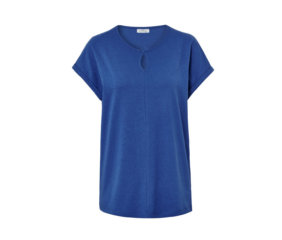 Blaues Shirt aus Leinenmix.