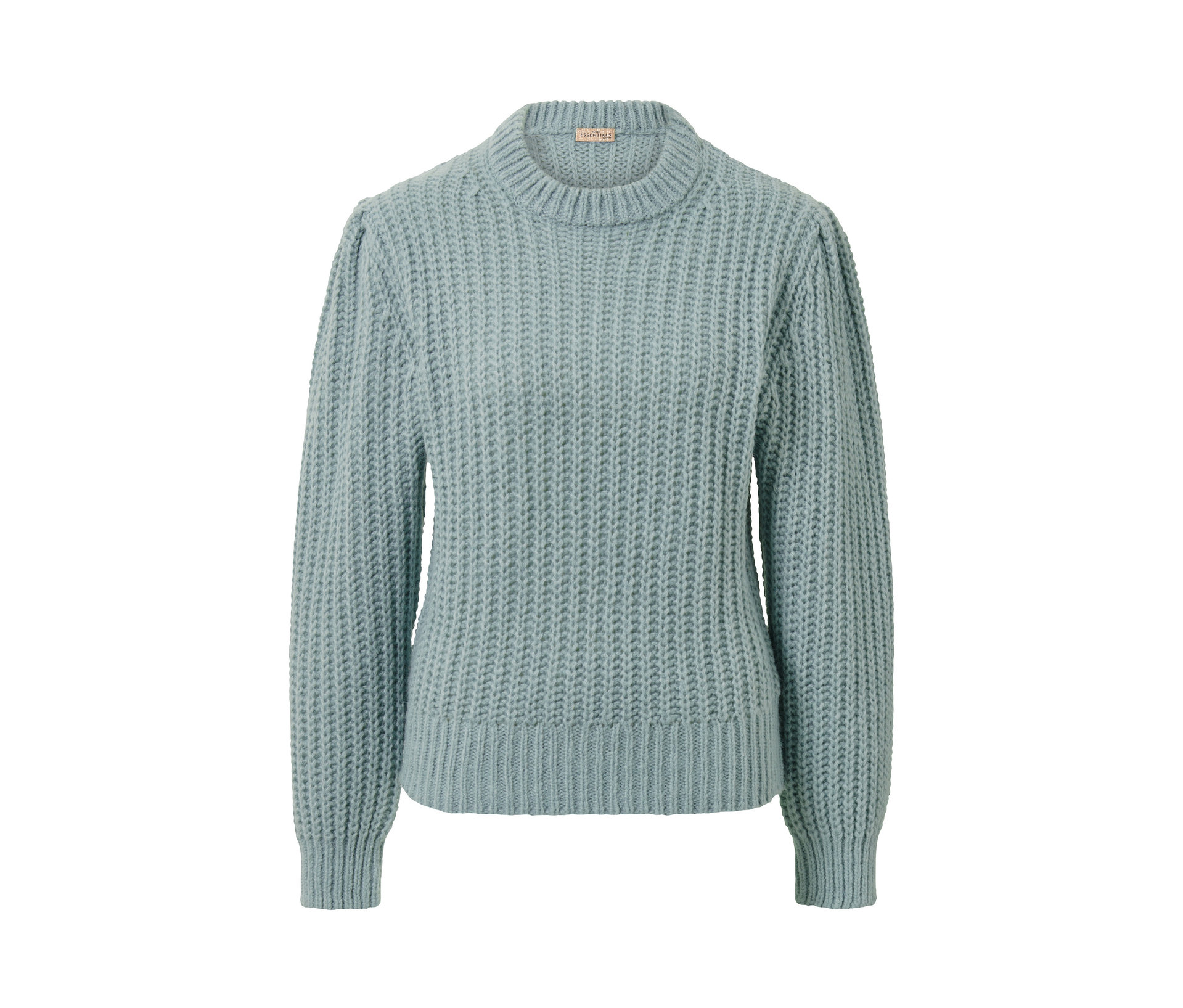 Grobstrick-Pullover mit Wolle - Damen - Gr. S - blau - blau