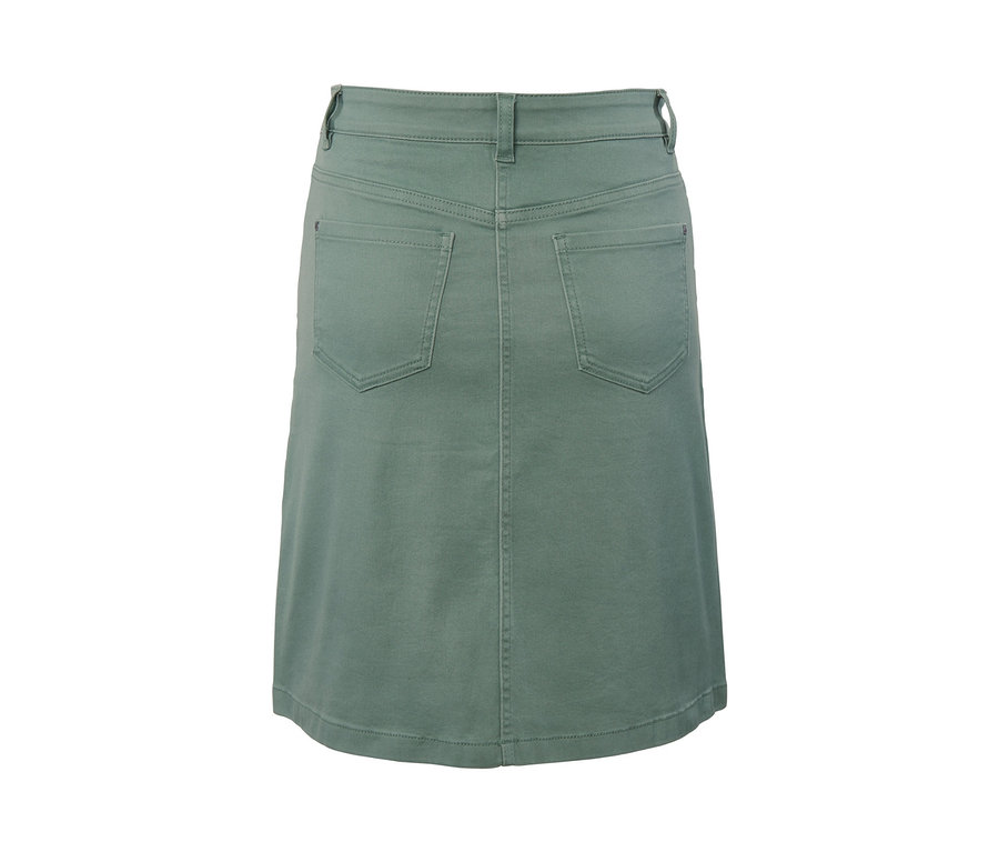 Rückansicht eines Jeansrocks.