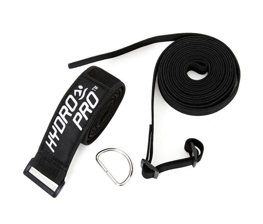 Schwarzes Bestway® Hydro-Pro Trainingsband »Swimulator« auf weißem Hintergrund.