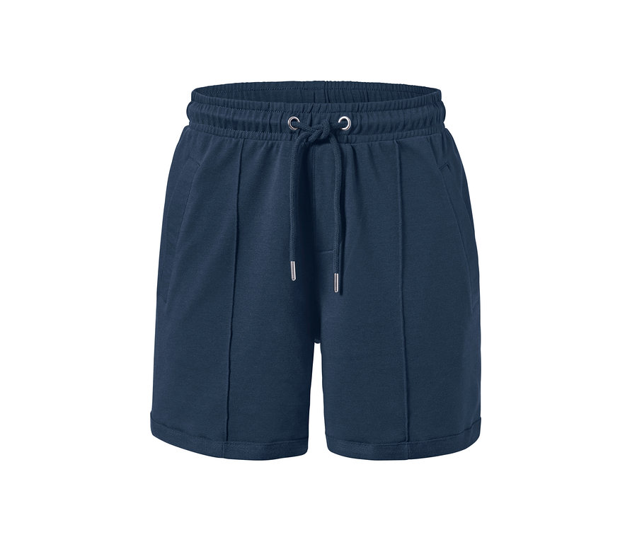 Marineblaue Sweatshorts mit Kordelzug.