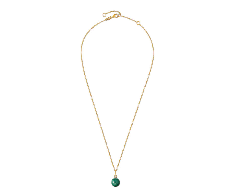 Goldkette aus 925er Silber mit Malachit.