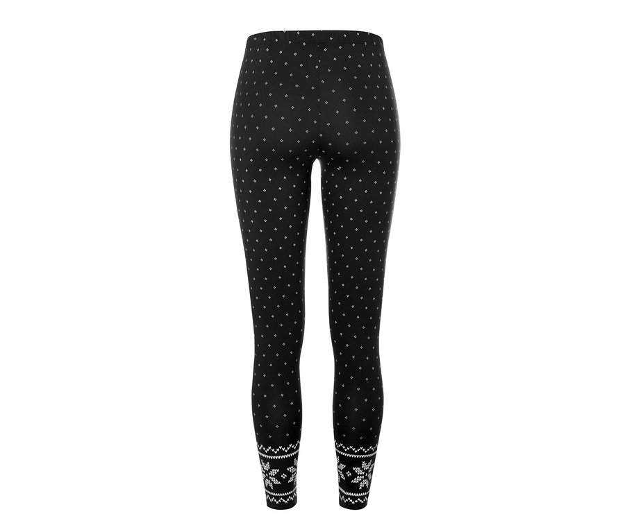 Schwarze Leggings mit Alloverprint.