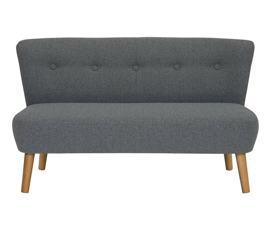 Anthrazitfarbenes Kindersofa 2-Sitzer »Dolly« aus dem Kindermöbel-Set »Dolly«.