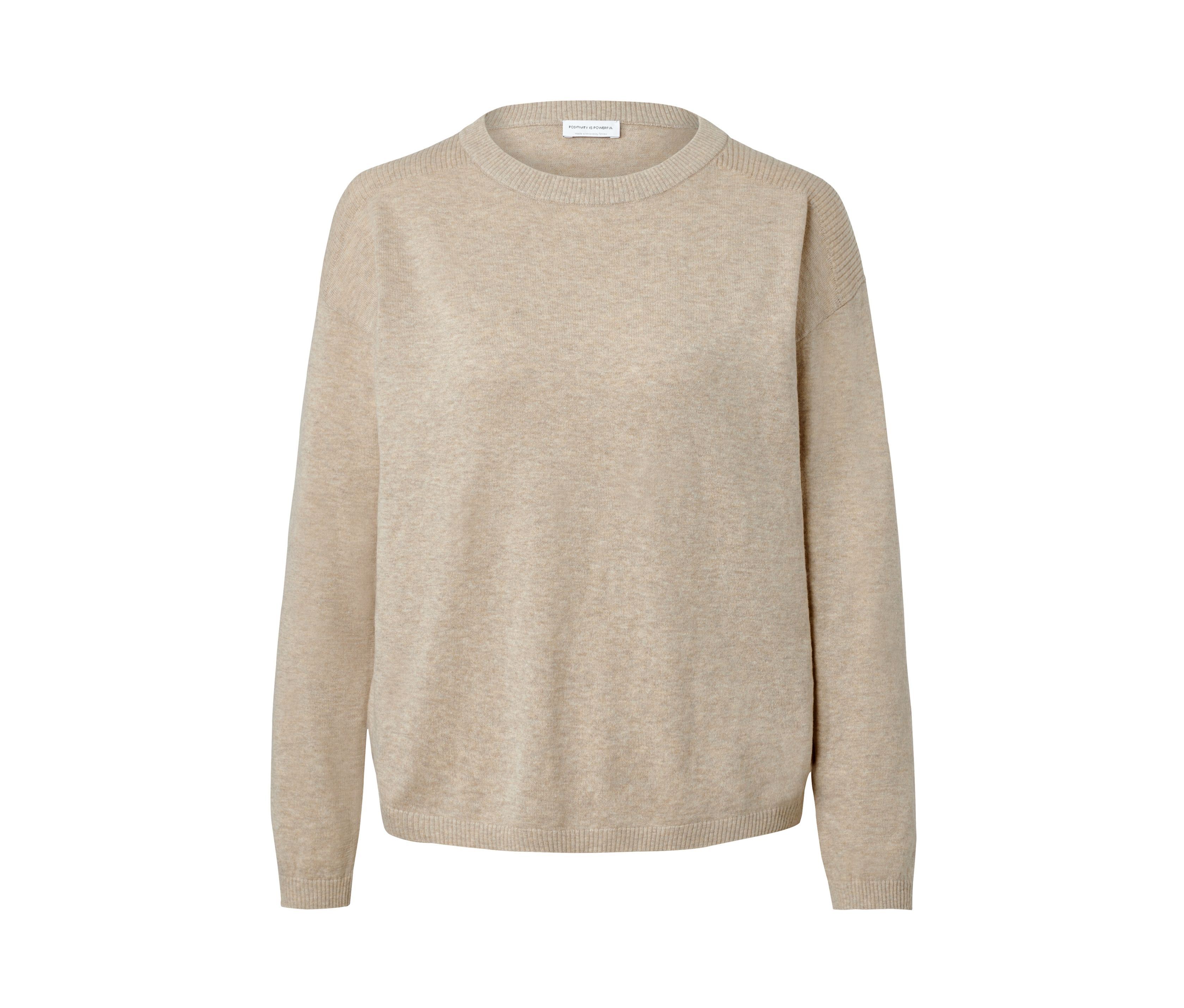 Tchibo - Feinstrickpullover mit Rippdetail - Damen - Gr. L - beige