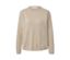 Beiger Feinstrickpullover mit Rippdetail.