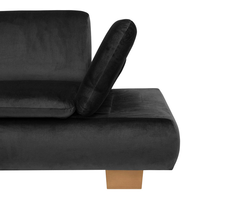 Detailaufnahme des graphitfarbenen 2,5-Sitzer Sofas mit Ecksofa »Tampere«, links.