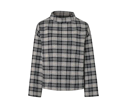 Kariertes Sweatshirt mit Rollkragen.