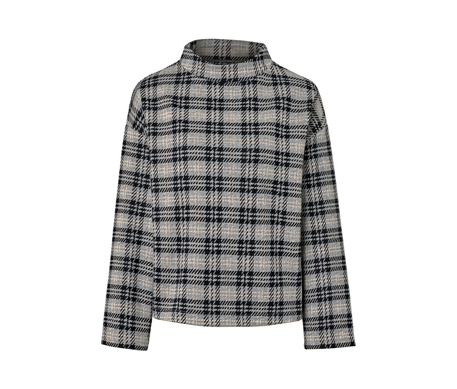 Kariertes Sweatshirt mit Rollkragen.