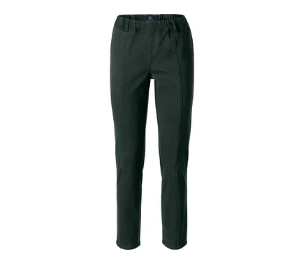Dunkelgrüne Twillhose mit Komfortbund.