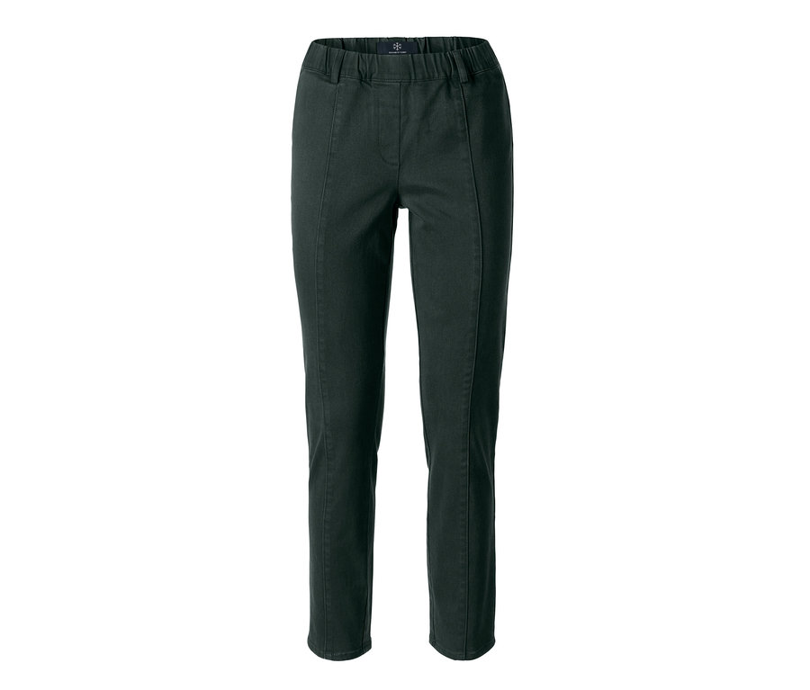 Dunkelgrüne Twillhose mit Komfortbund.