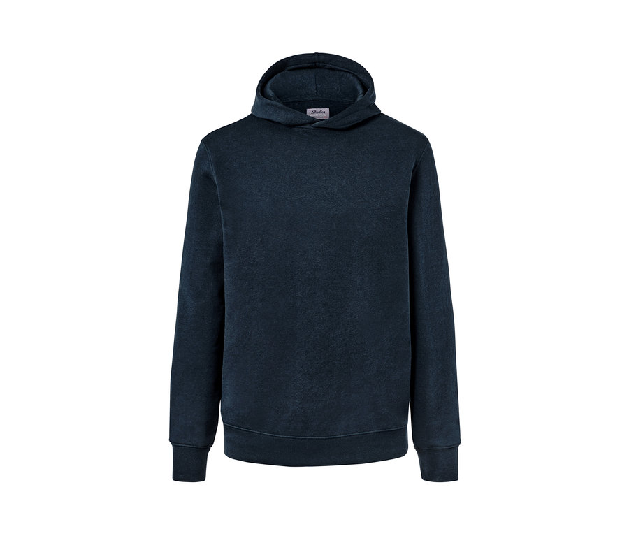 Dunkelblauer Hoodie.