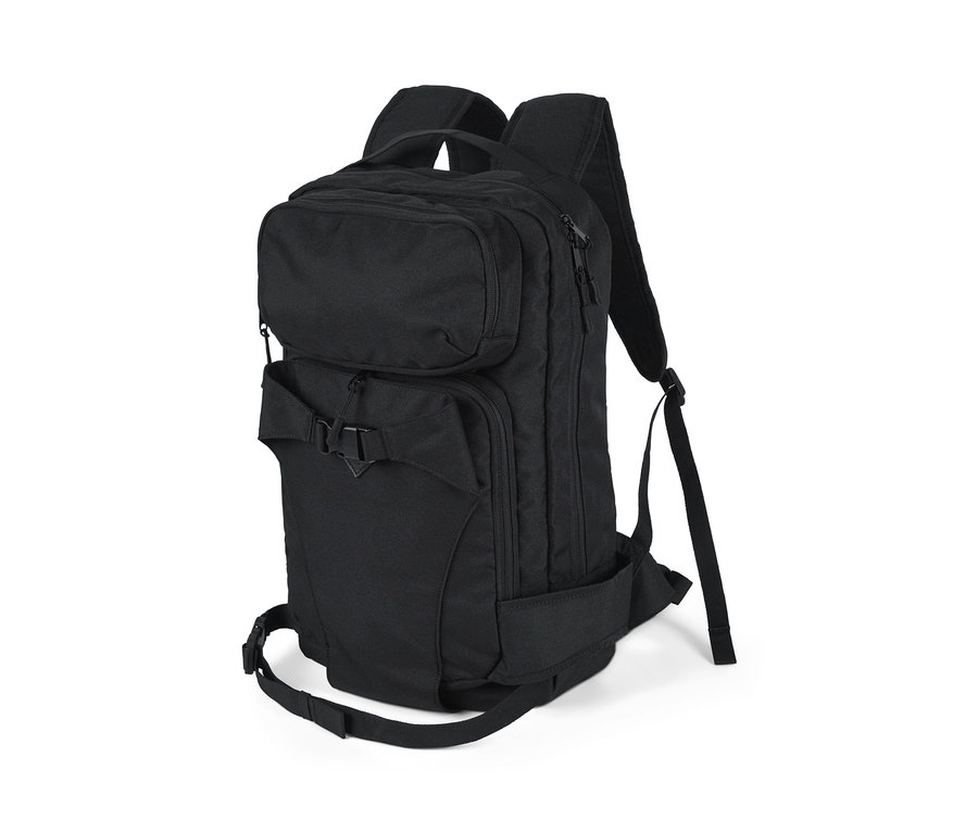 Schwarzer Ski- und Snowboard-Rucksack.