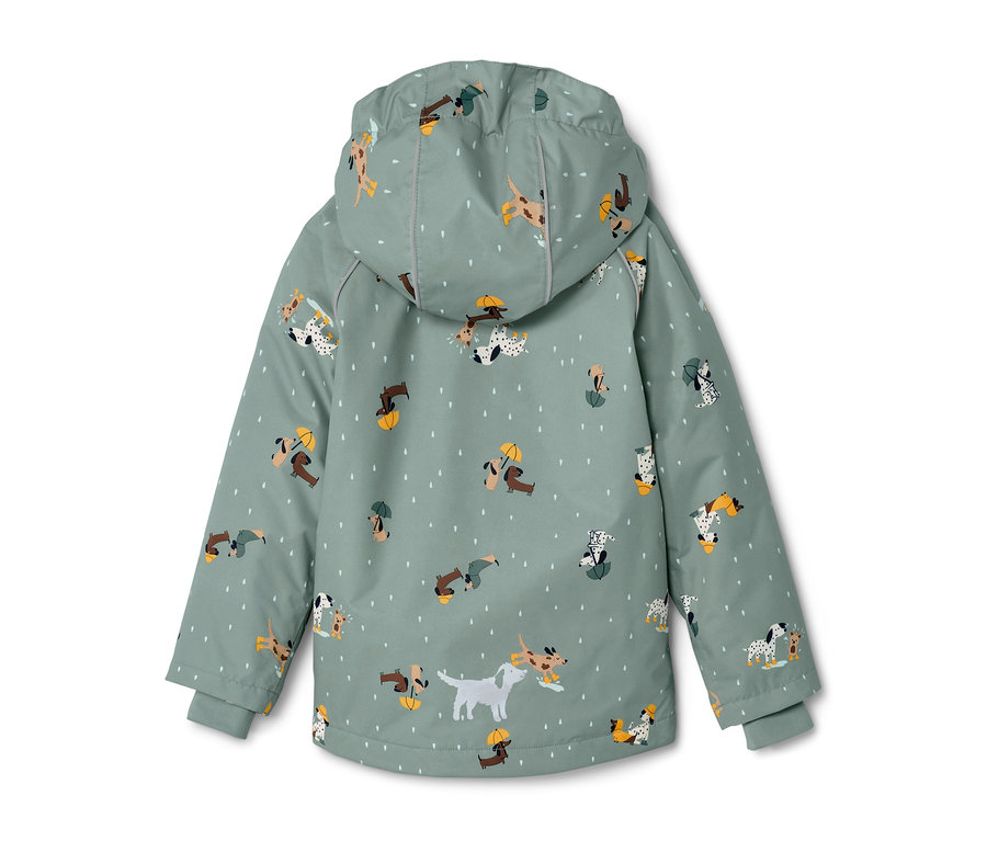 Kinder Thermo-Regenjacke mit Hundemuster.
