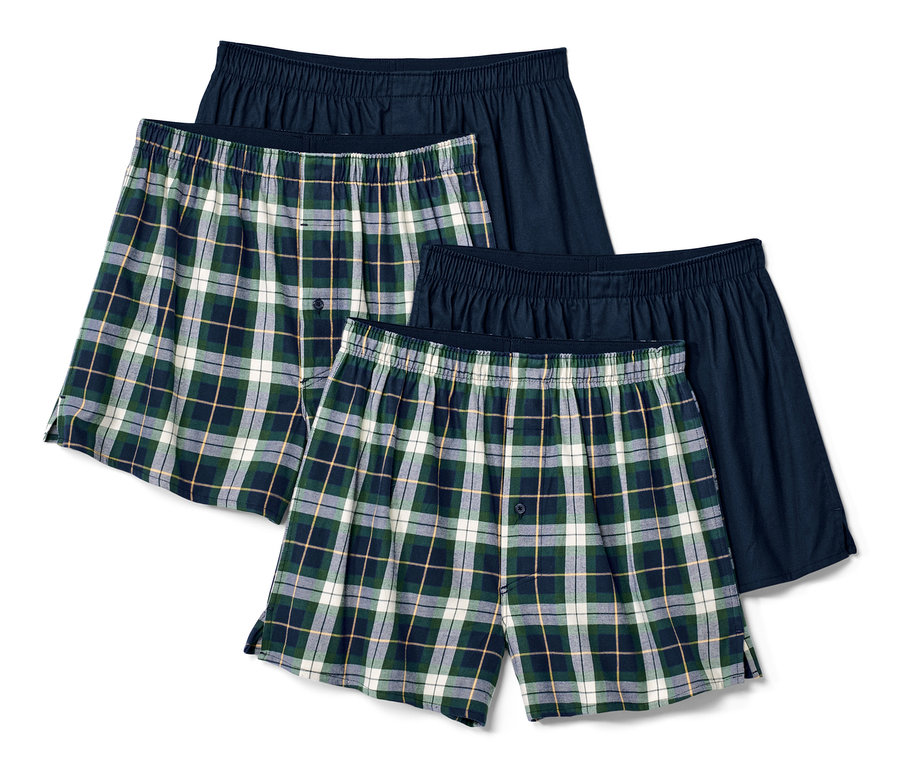 Vier Flanell-Boxershorts.