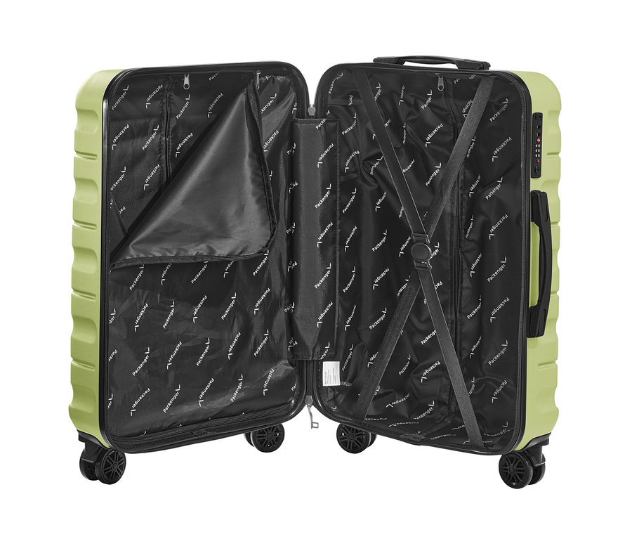 Geöffneter grüner 3er-Koffer-Set »Jörn«.