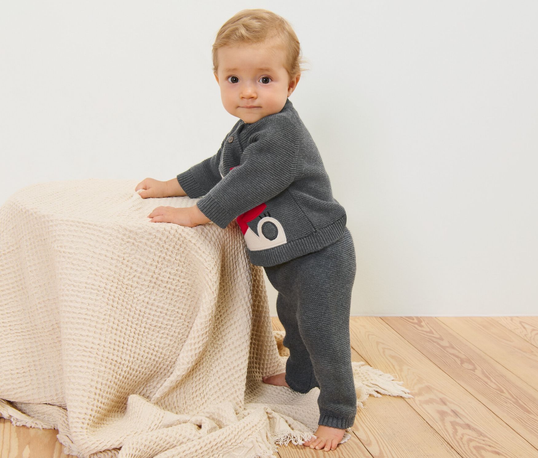 Thumbnail - Tchibo - Kinder-Strickhose - Baby - Gr. 62/68 - grau