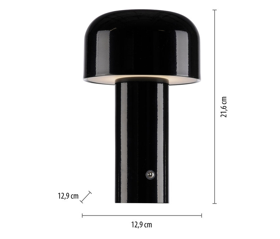 Schwarze JUST LIGHT LED-Akku-Tischleuchte »Agnes«.