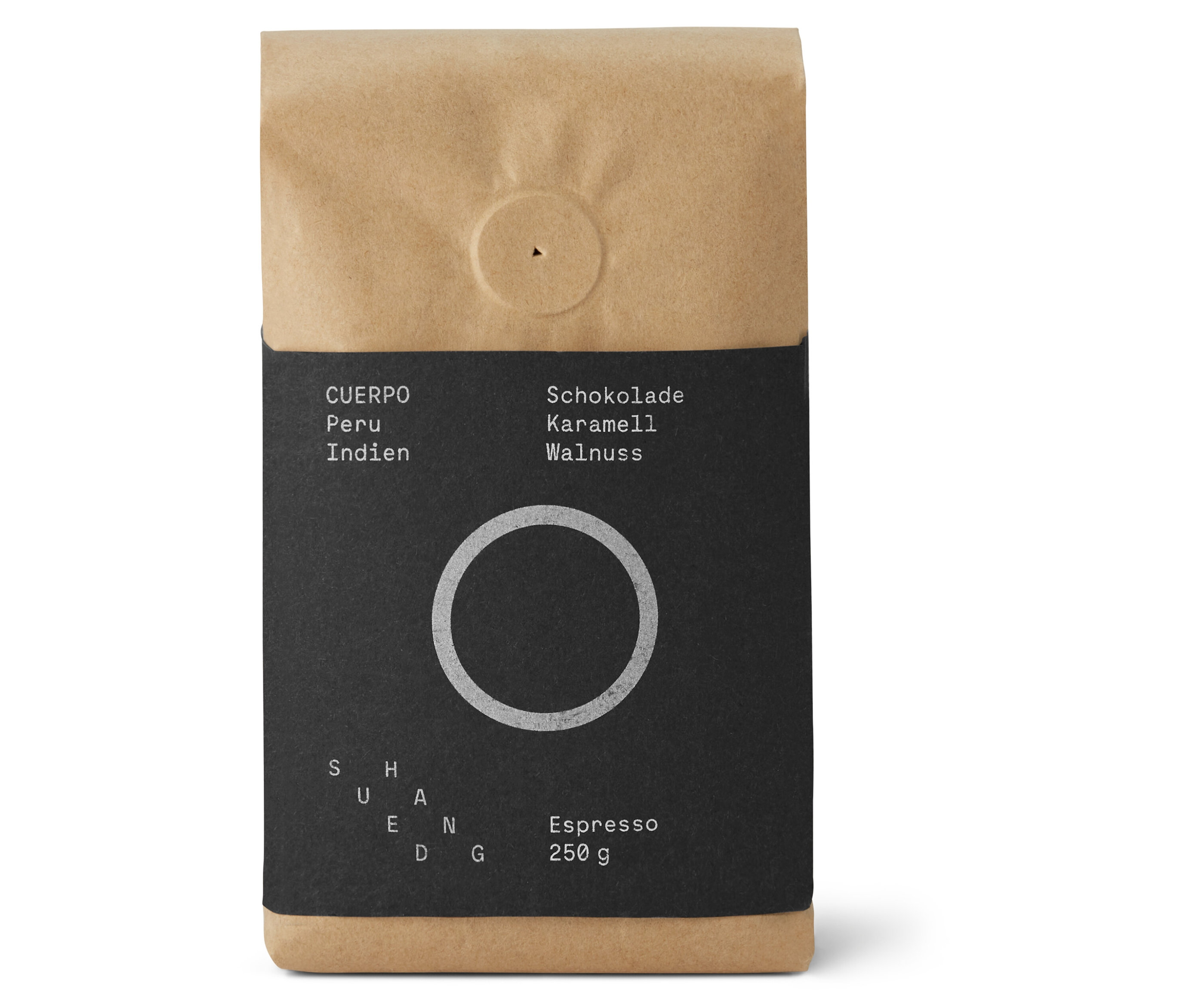 Eine Packung SUEDHANG - CUERPO Espresso - 250 g Ganze Bohne.