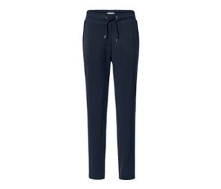 Marineblaue Joggpants mit Kordelzug in der Taille.