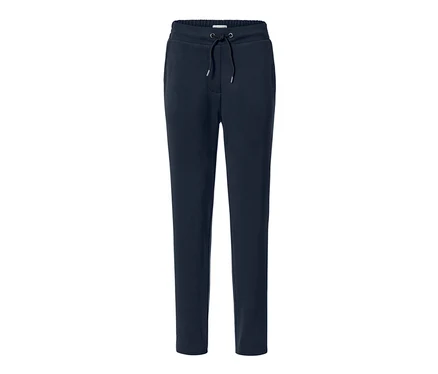 Marineblaue Joggpants mit Kordelzug in der Taille.